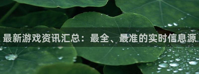 高德娱乐官方登录网址：最新游戏资讯汇总：最全、最准的实时信息
